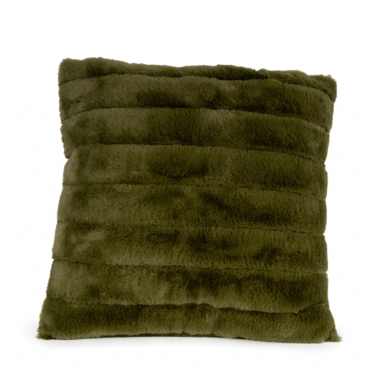 Candlelight Olive Faux Fur Cushion