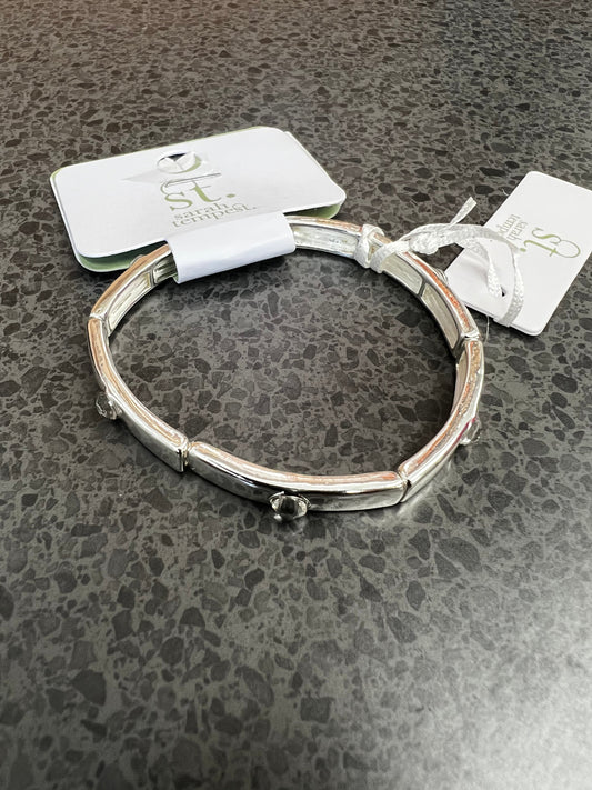 Sarah Tempest Silver stretch crystal bracelet