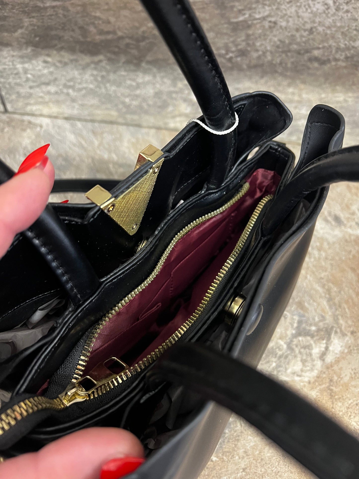 Black padded chevron bag