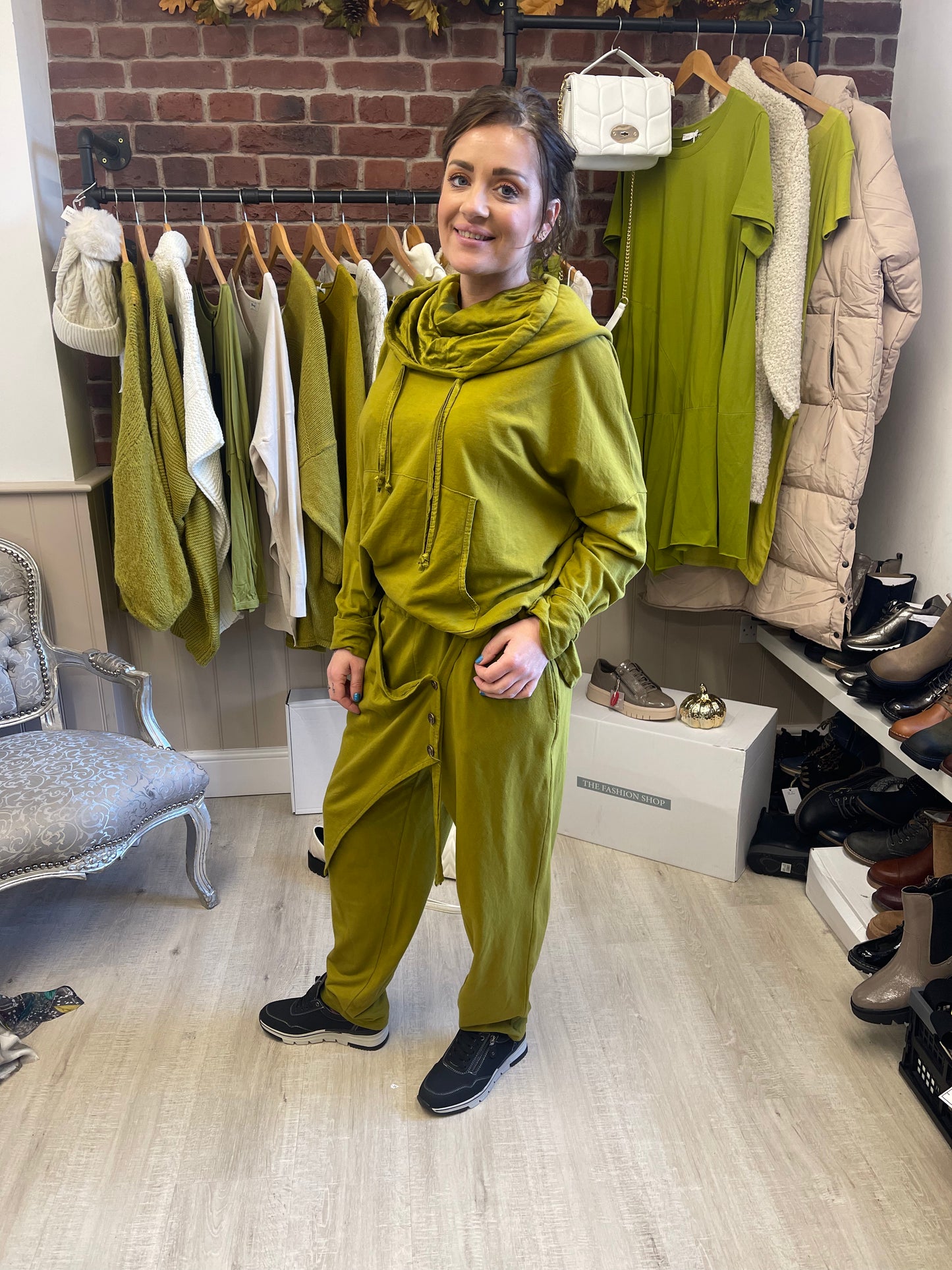 Olive funky trouser and hoodie set 8-14