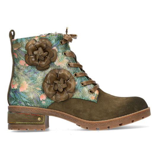 Laura Vita Cocrailo khaki leather lace up boot sizes 4-8