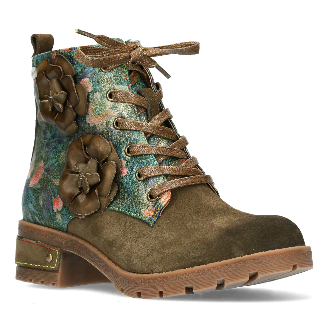 Laura Vita Cocrailo khaki leather lace up boot sizes 4-8