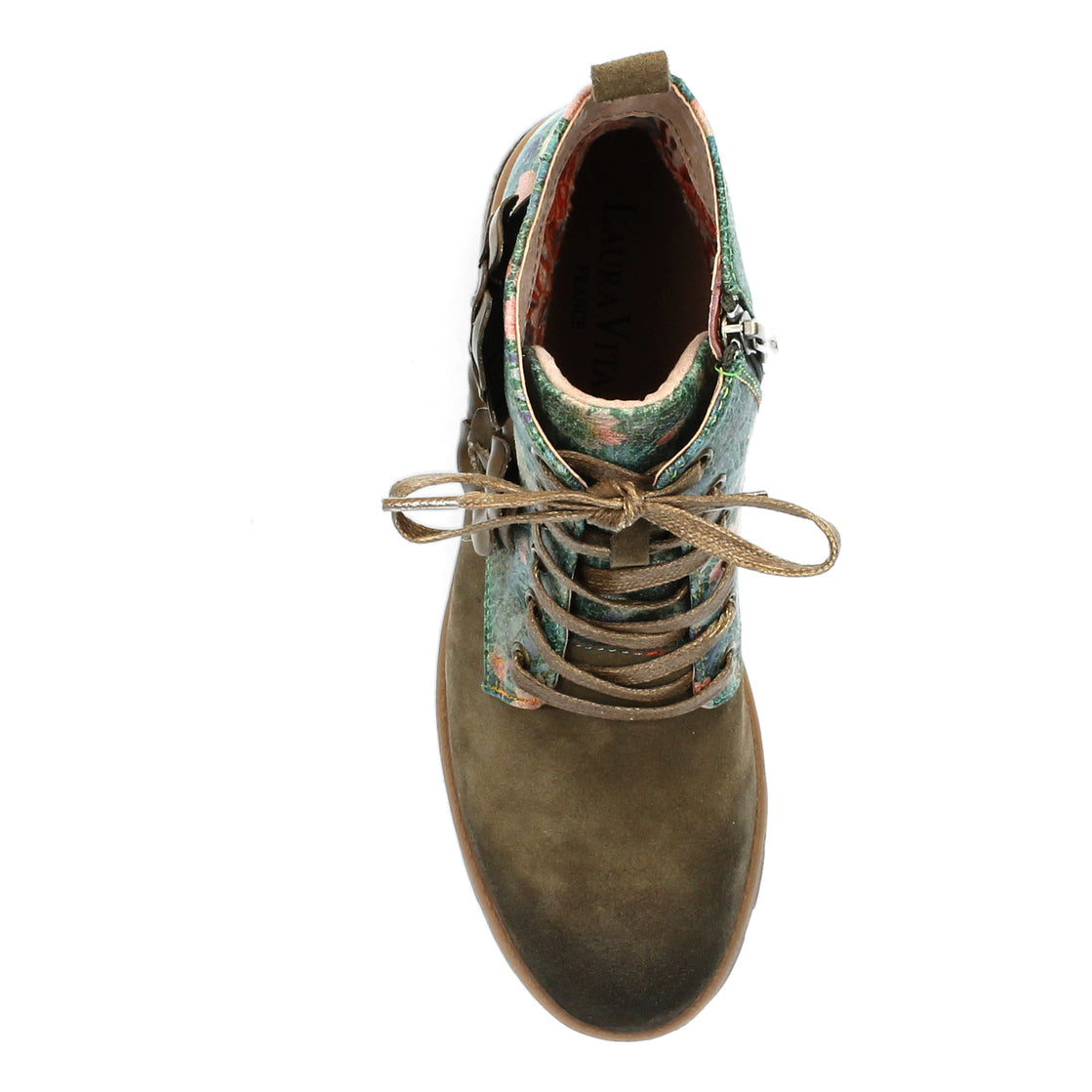 Laura Vita Cocrailo khaki leather lace up boot sizes 4-8