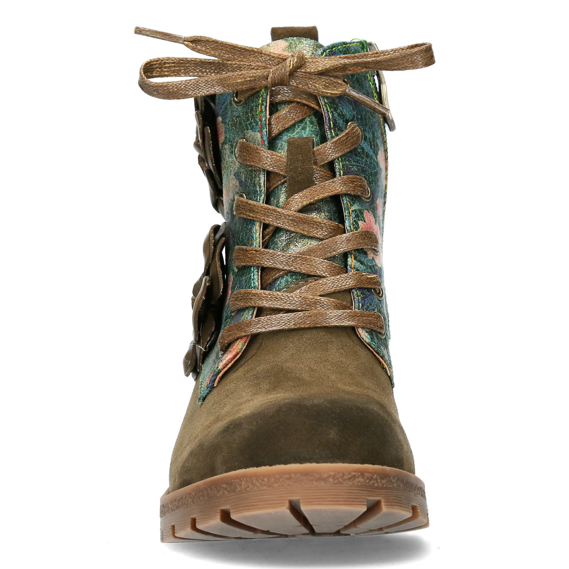Laura Vita Cocrailo khaki leather lace up boot sizes 4-8