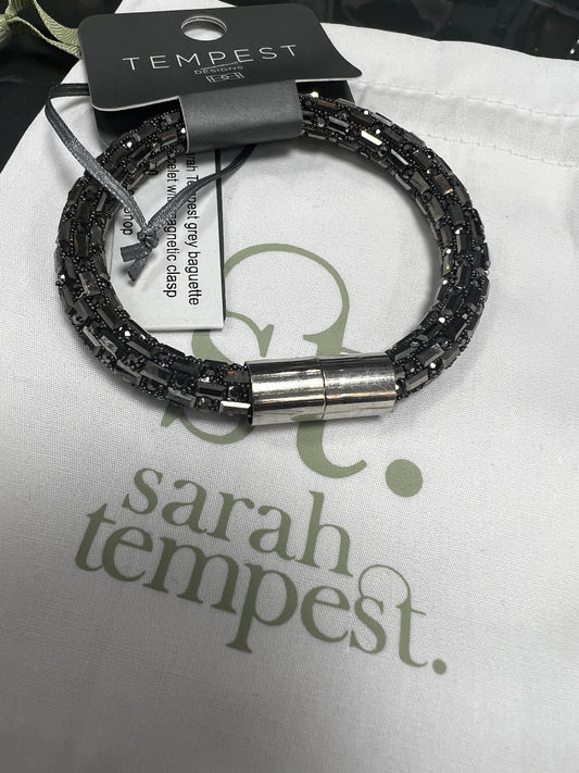 Sarah Tempest grey baguette bracelet with magnetic clasp