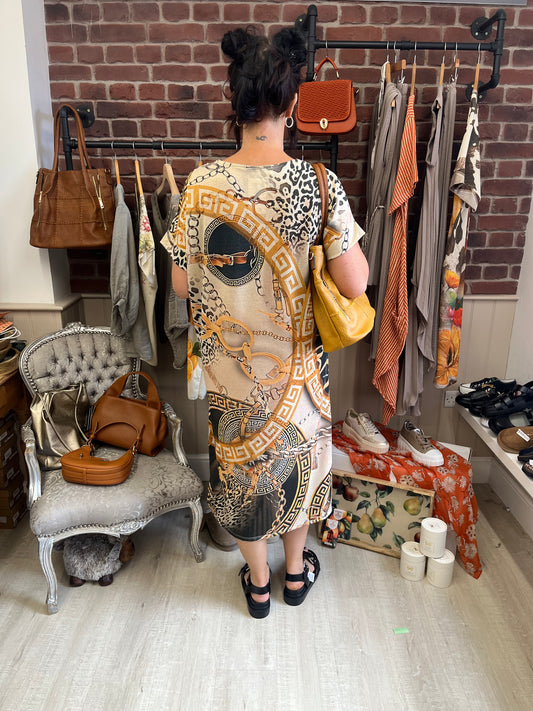 Francesca chain link V-neck dress 12-18