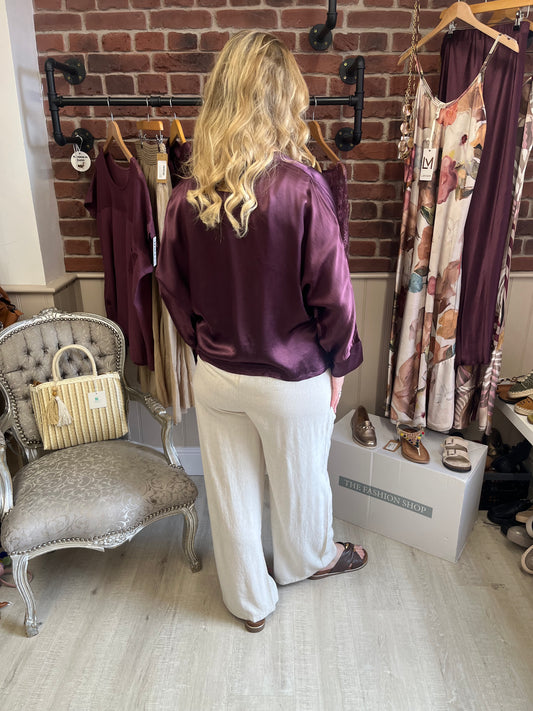 Remi mulberry button up blouse 10-16