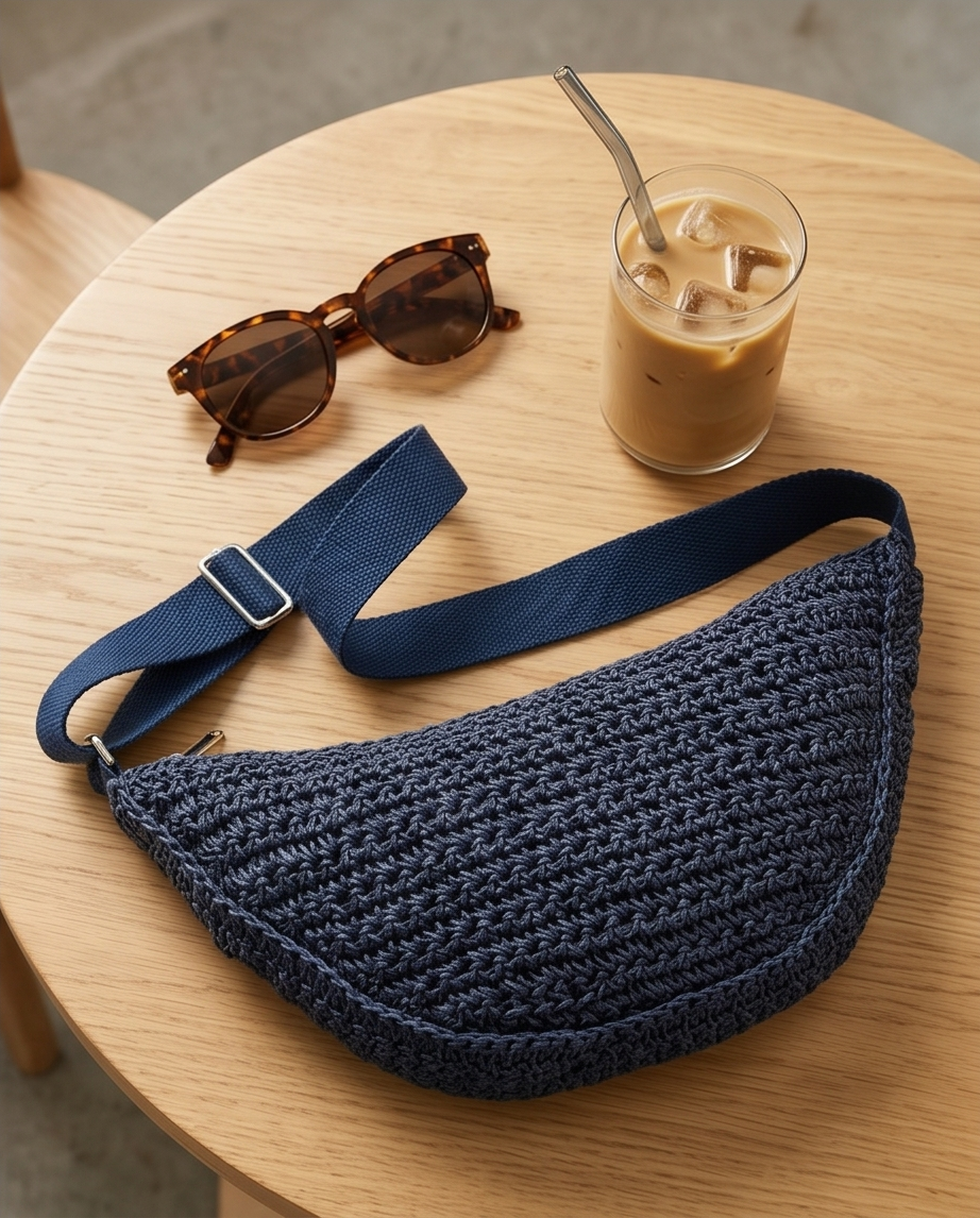 Santiago navy raffia crossbody bag