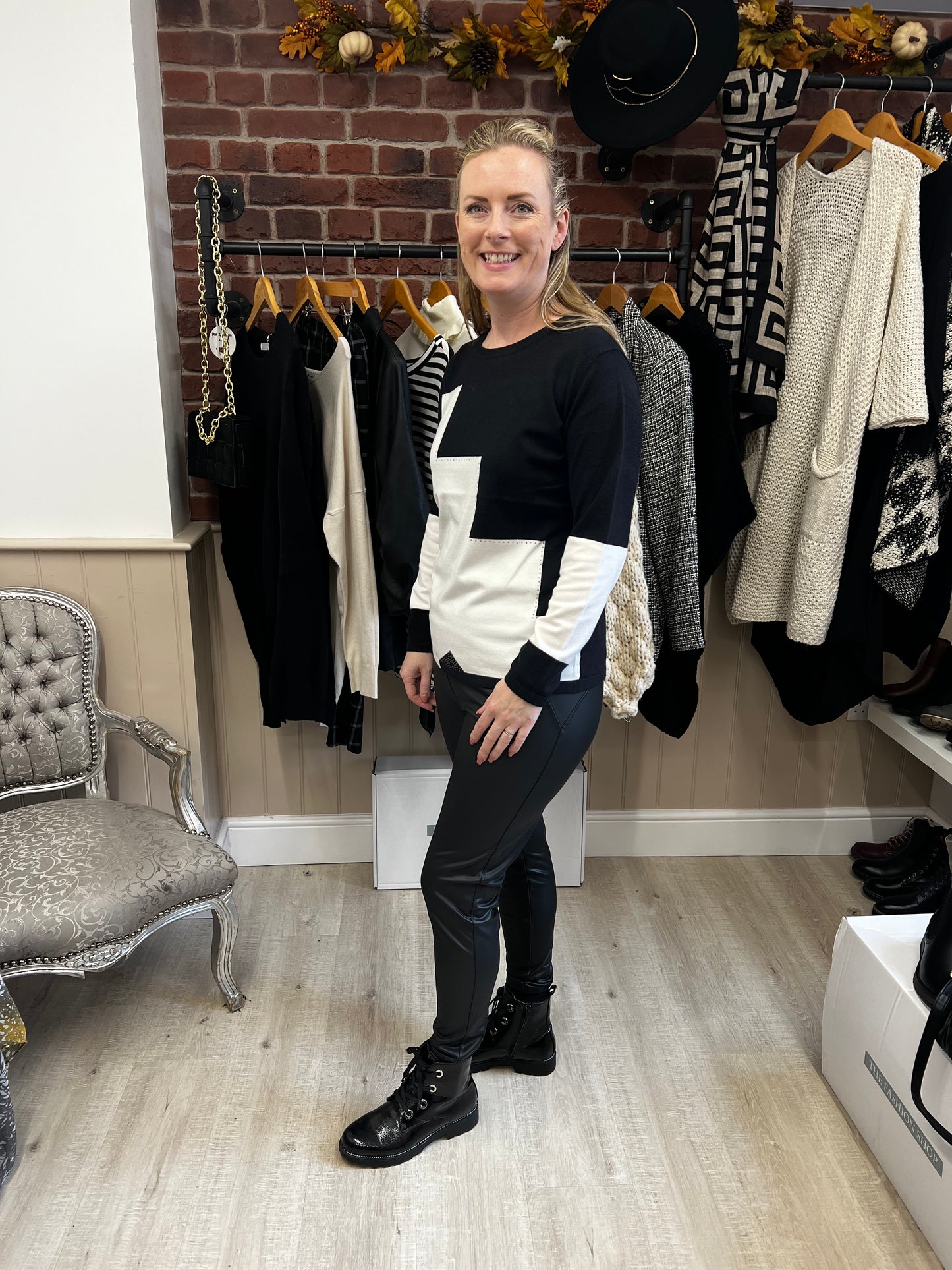 Black and white jumper with diamante sizes 10-16