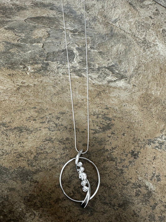 Circles and diamante necklace