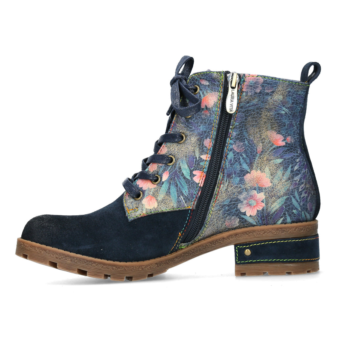 Laura Vita Cocrailo jeans blue leather lace up boot sizes 4-8