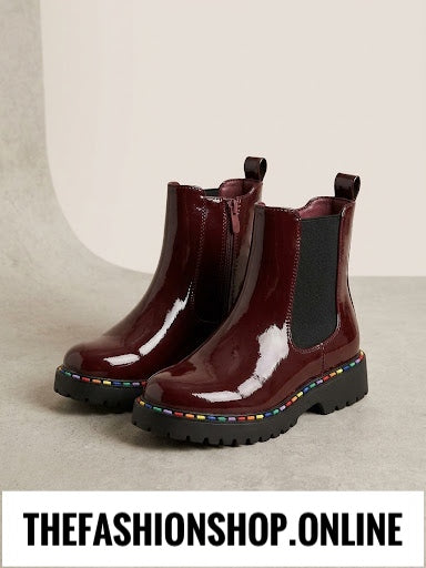 Remi wine patent boots 3-8 (36-41)