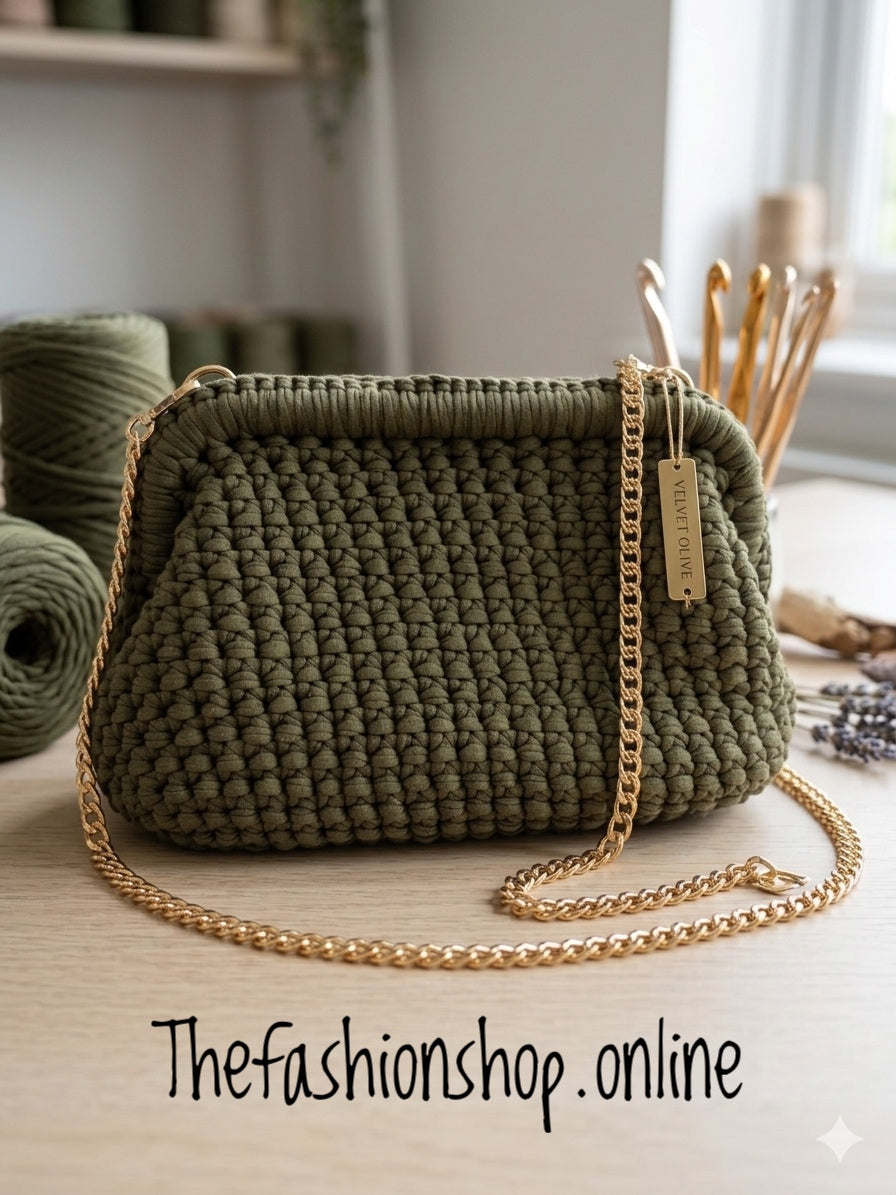 The Willow Crochet Khaki Bag