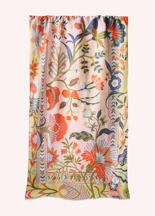 Powder Folky Floral Scarf Coconut
