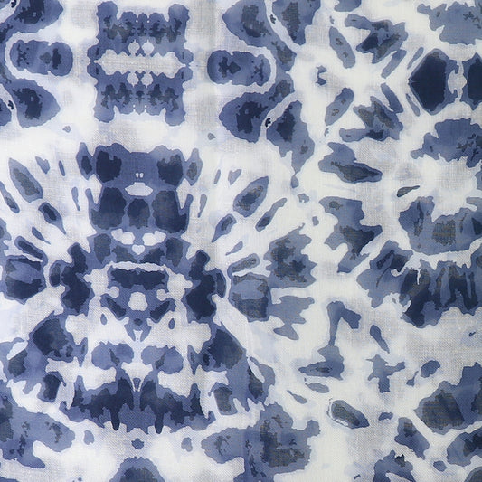 Pom Blue White Classic Tie Dye Print Repreve Scarf