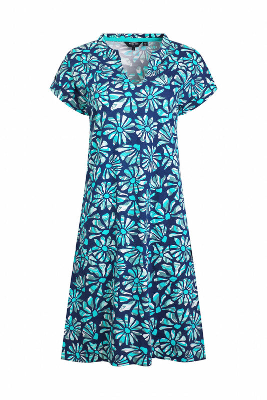 Weird Fish Suffolk's aquamarine organic jersey dress sizes 8-22