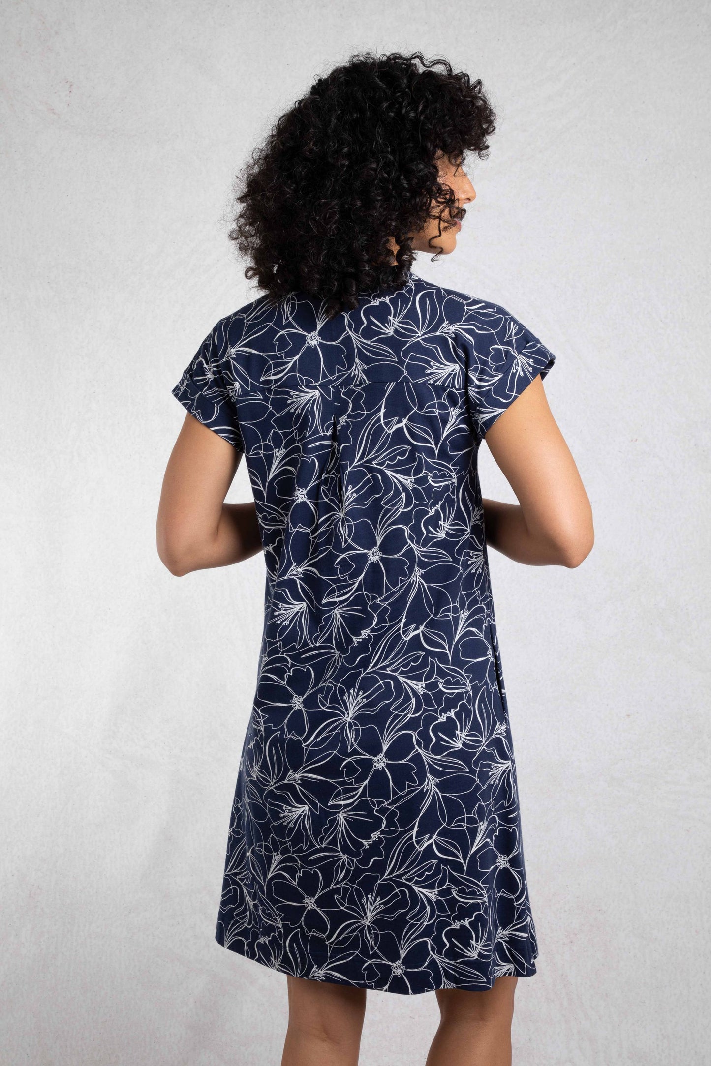 Weird Fish Suffolk's dark navy organic jersey dress sizes 8-22