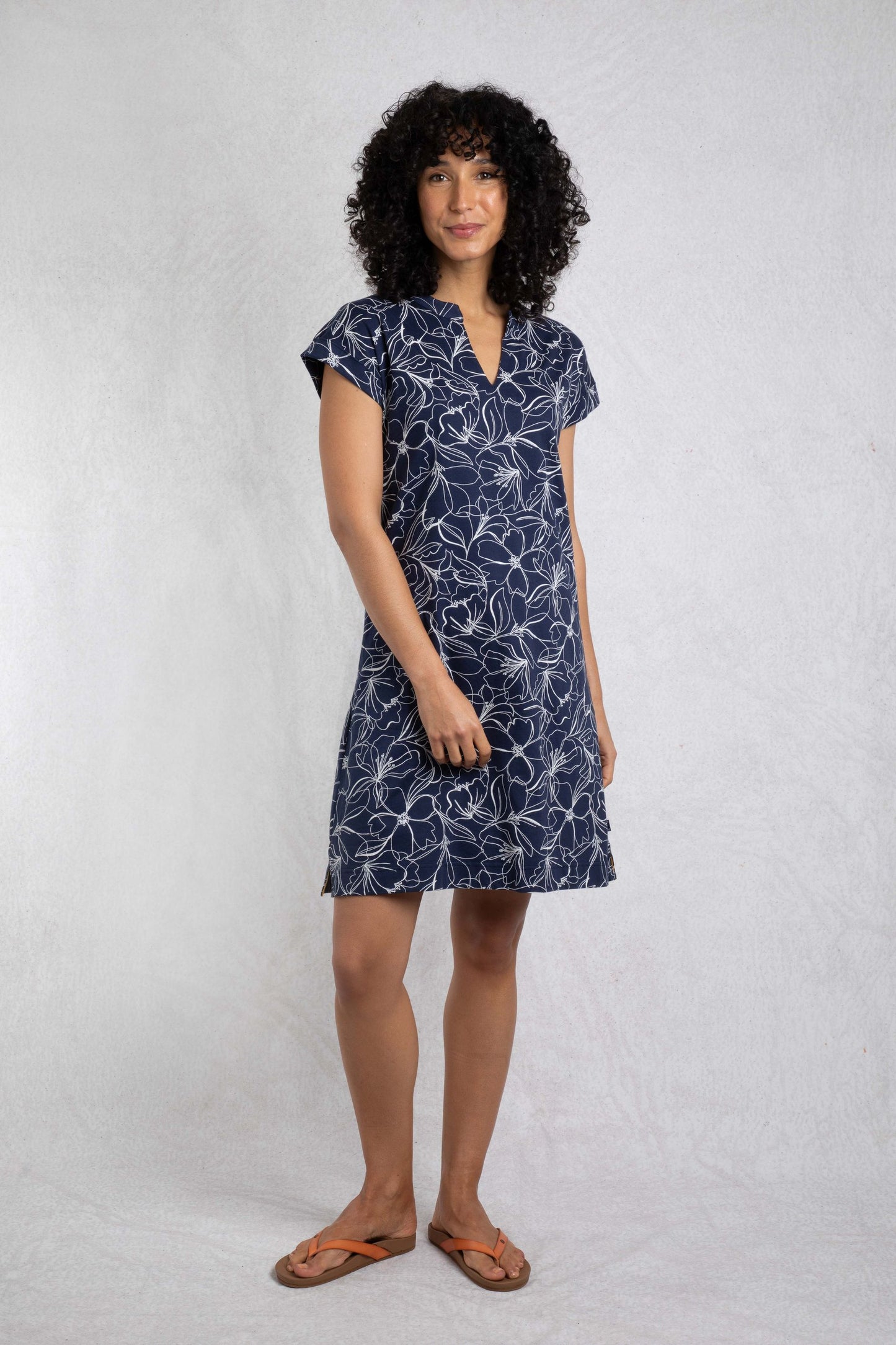 Weird Fish Suffolk's dark navy organic jersey dress sizes 8-22