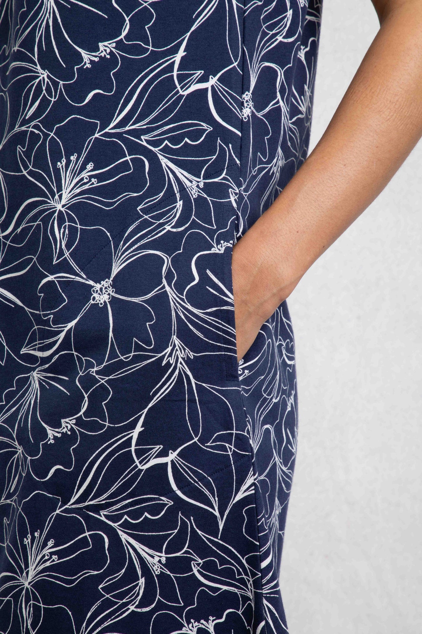 Weird Fish Suffolk's dark navy organic jersey dress sizes 8-22