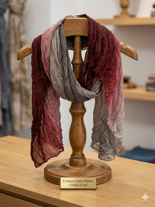 Crimson Ombre Wrinkle scarf