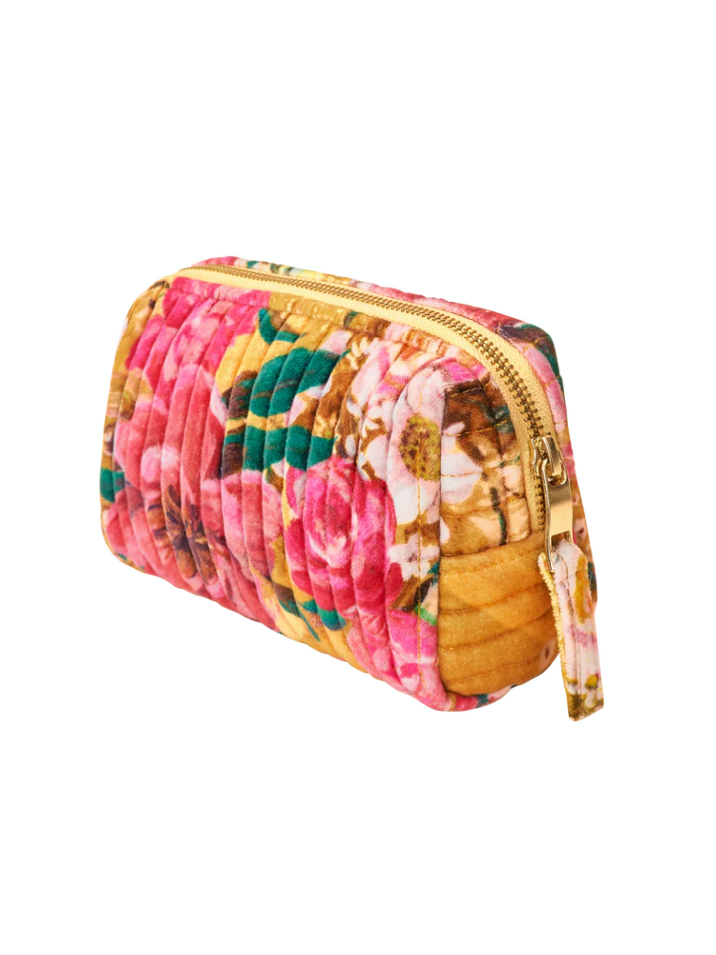 Powder Vanity Bag Impressionist Floral Mustard Cosmetic Bag