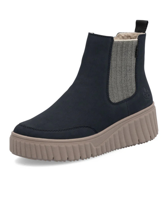 Rieker navy fleece lined Chelsea boots sizes 4-8
