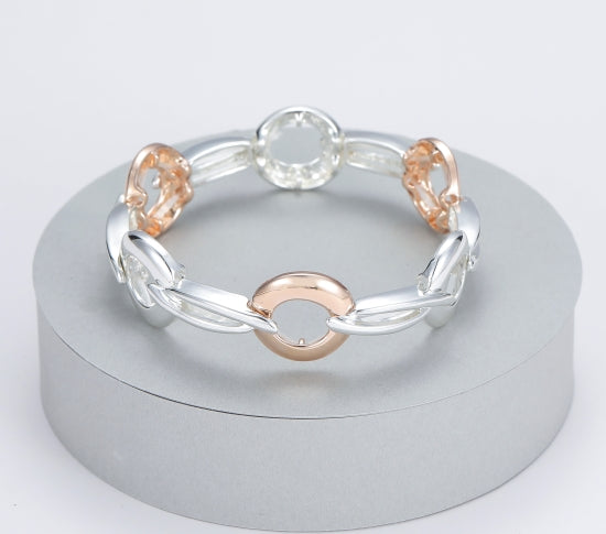 Gracee two tone shaped links bracelet