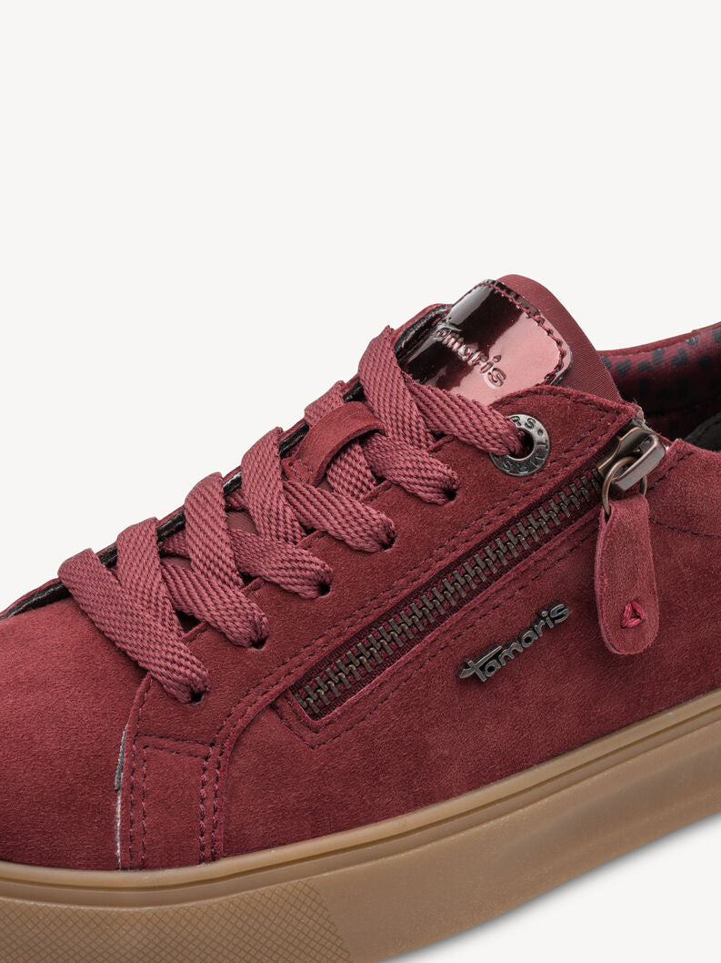 Tamaris merlot vegan suede wide fit step in trainers sizes 4-8 (37-42)