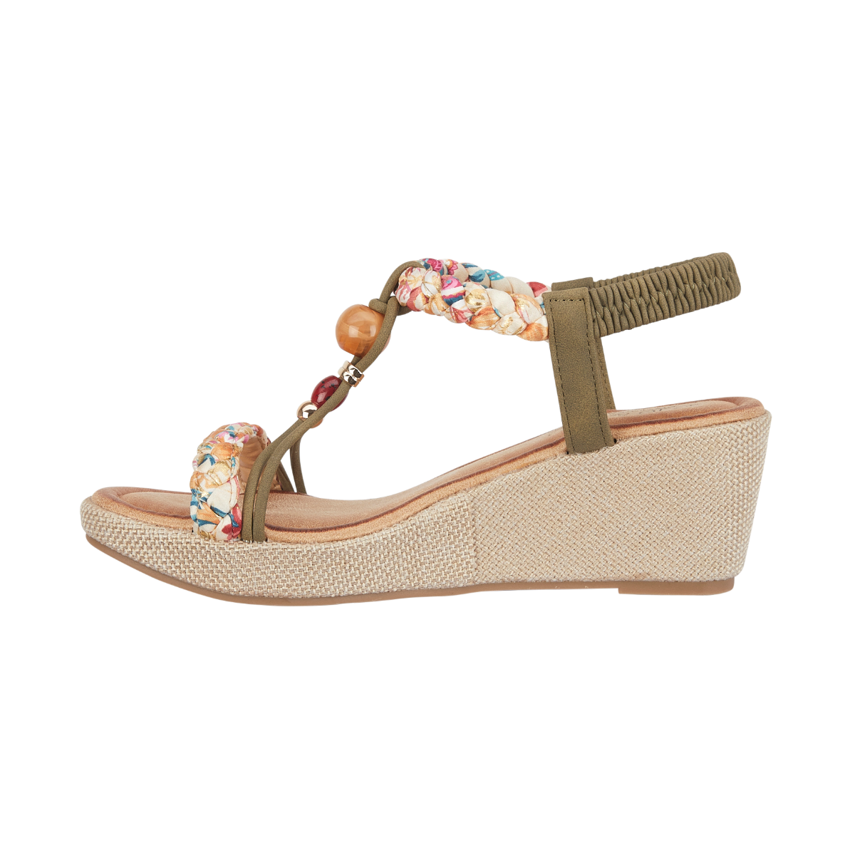 Jo & Joe Faro khaki wedge sandal sizes 4-8 (37-41)