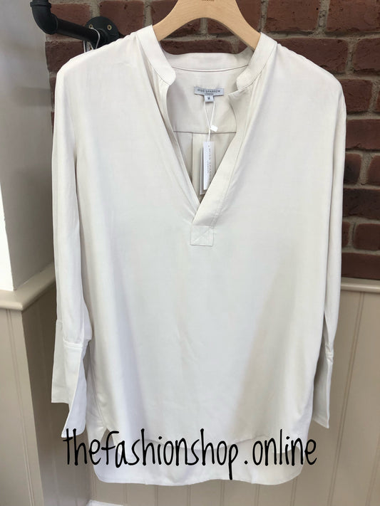 Miss Sparrow stone grandad neck top S-2XL