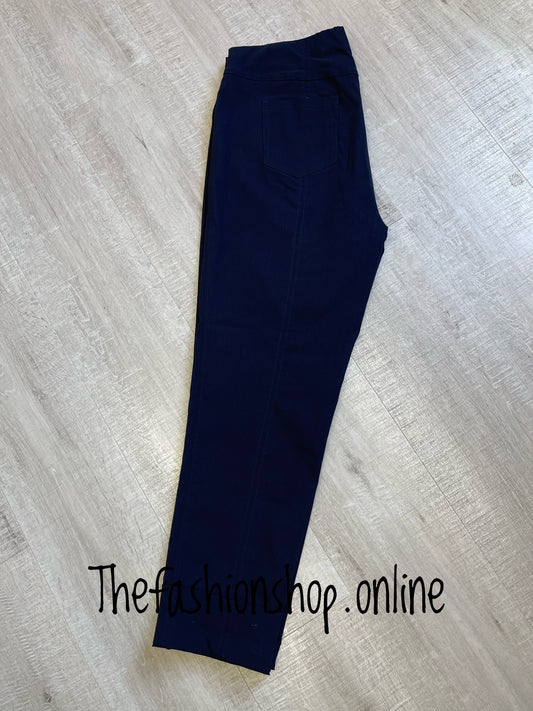 Robell Bella navy trousers 27inch inside leg sizes 12-26