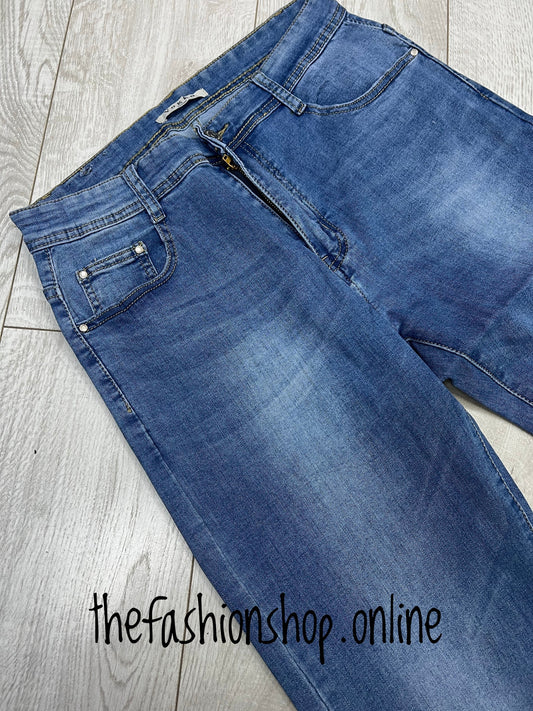 Stone wash ladies fit slim leg jeans sizes 12-20