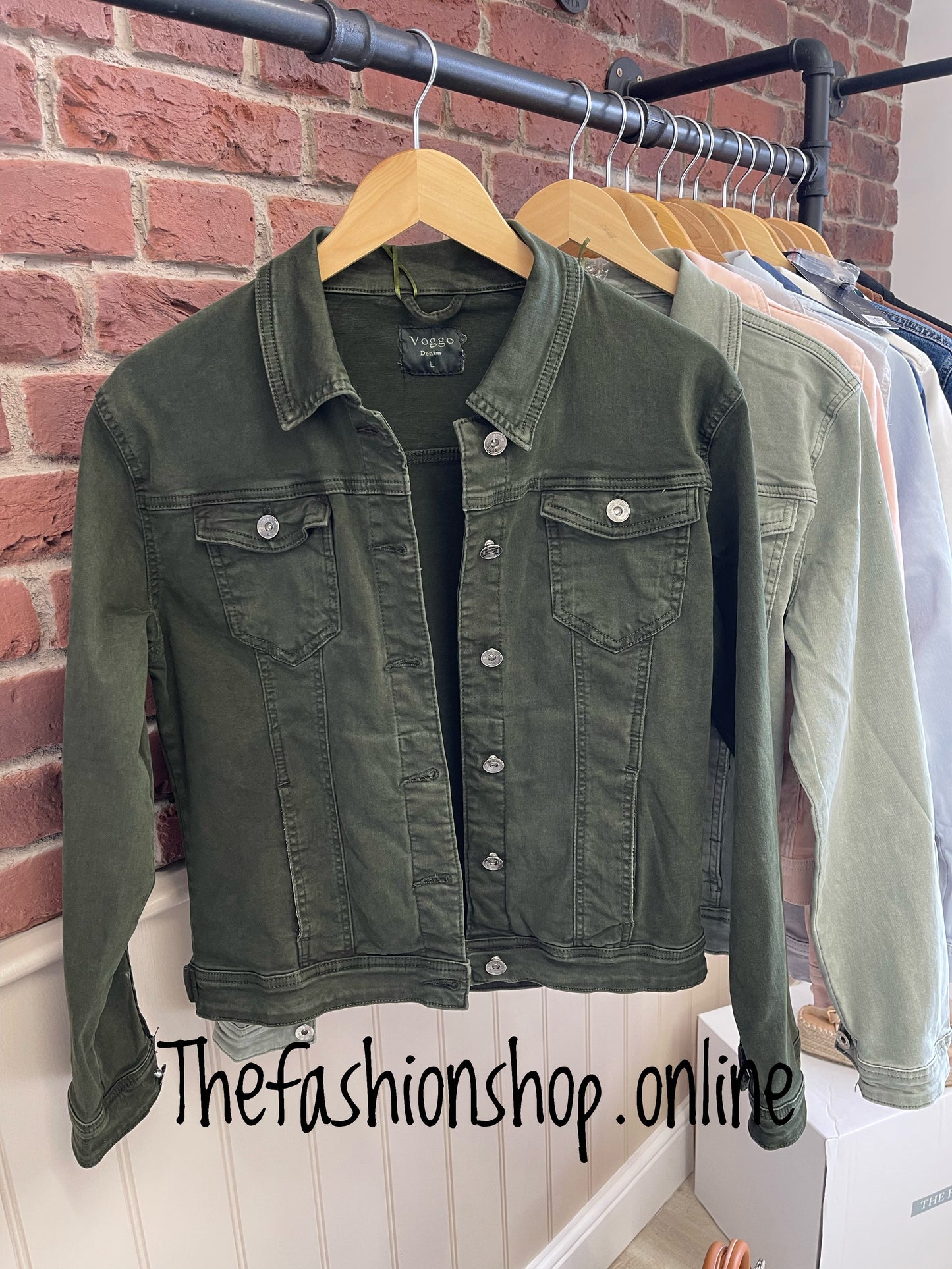 Dark Khaki denim style cotton jacket sizes 8-20