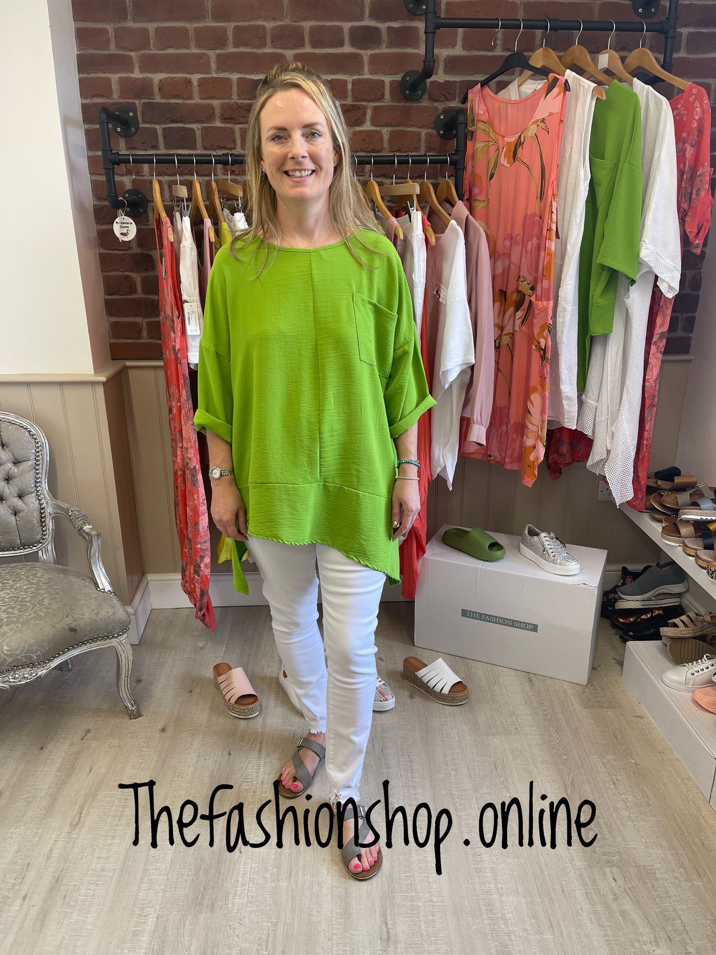 Lime crossover hem top 10-16