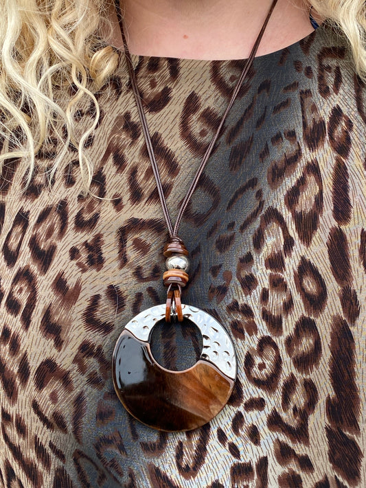 Saloos mustard animal print layered chiffon dress sizes 10-22