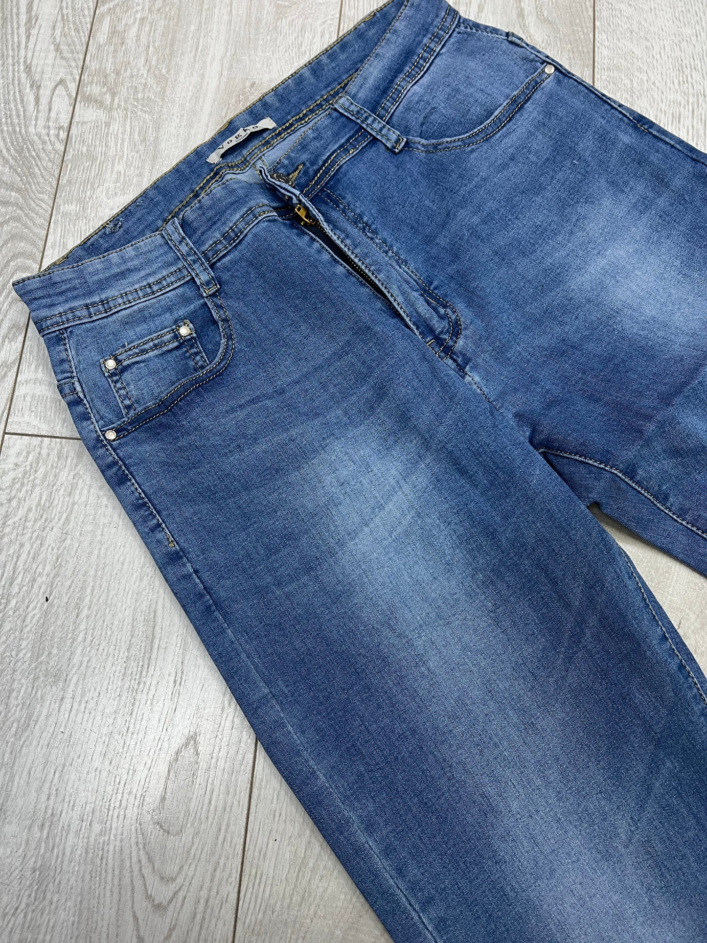 Stone wash ladies fit slim leg jeans sizes 12-20