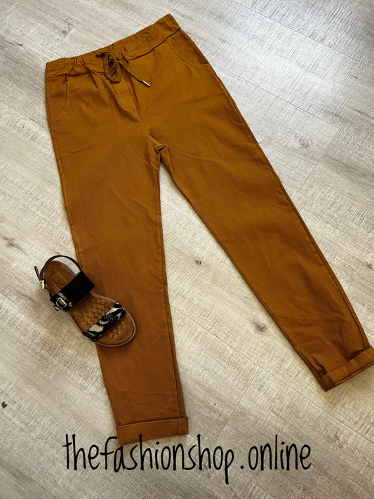 Mustard smooth super stretchy trousers (reg) 10-16