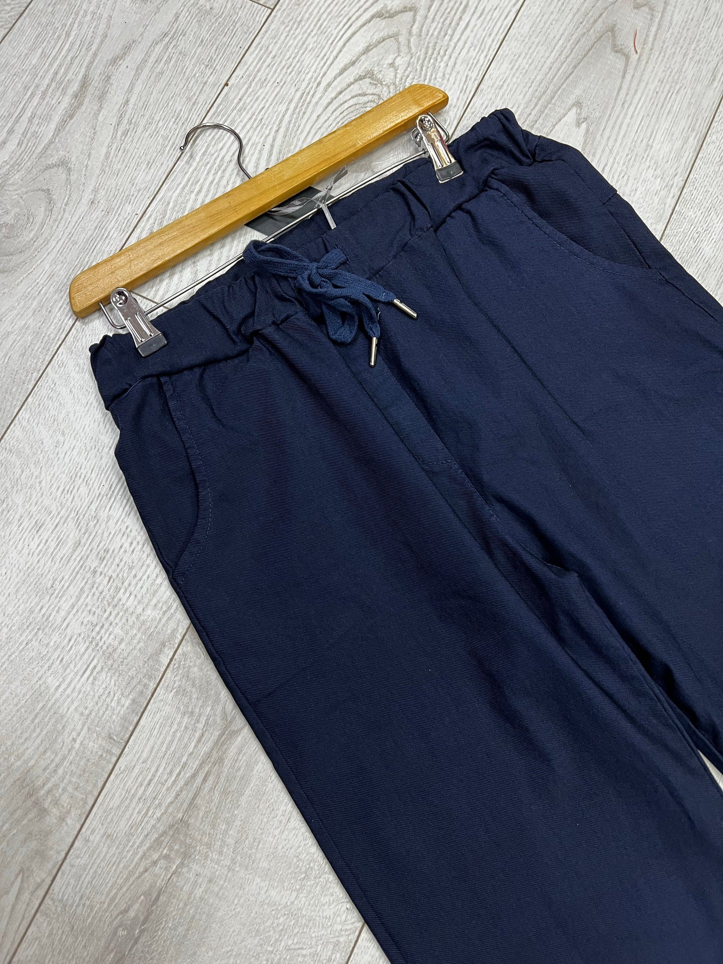 Navy smooth super stretchy trousers (reg) 10-16