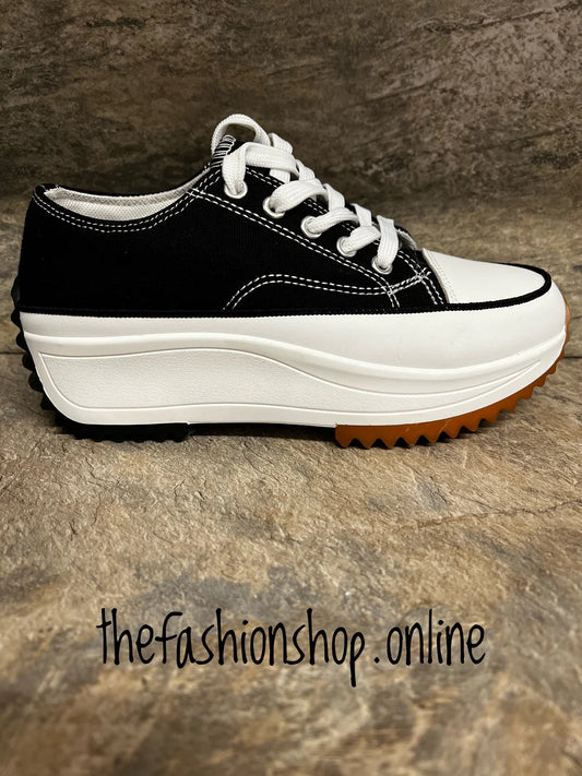 Black Chunky lace up trainer sizes 3-8 (36-41)