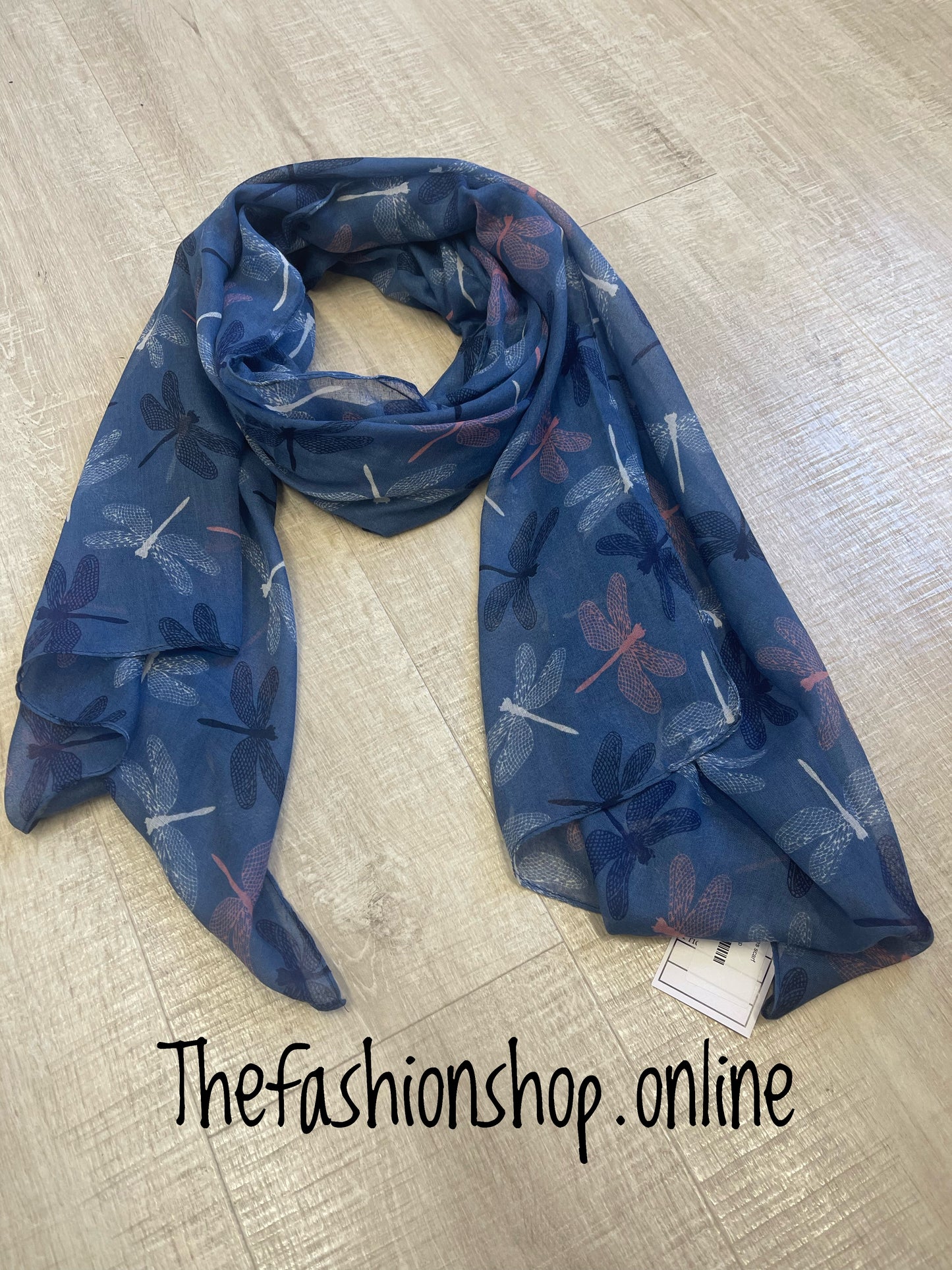 Blue dragonflies scarf