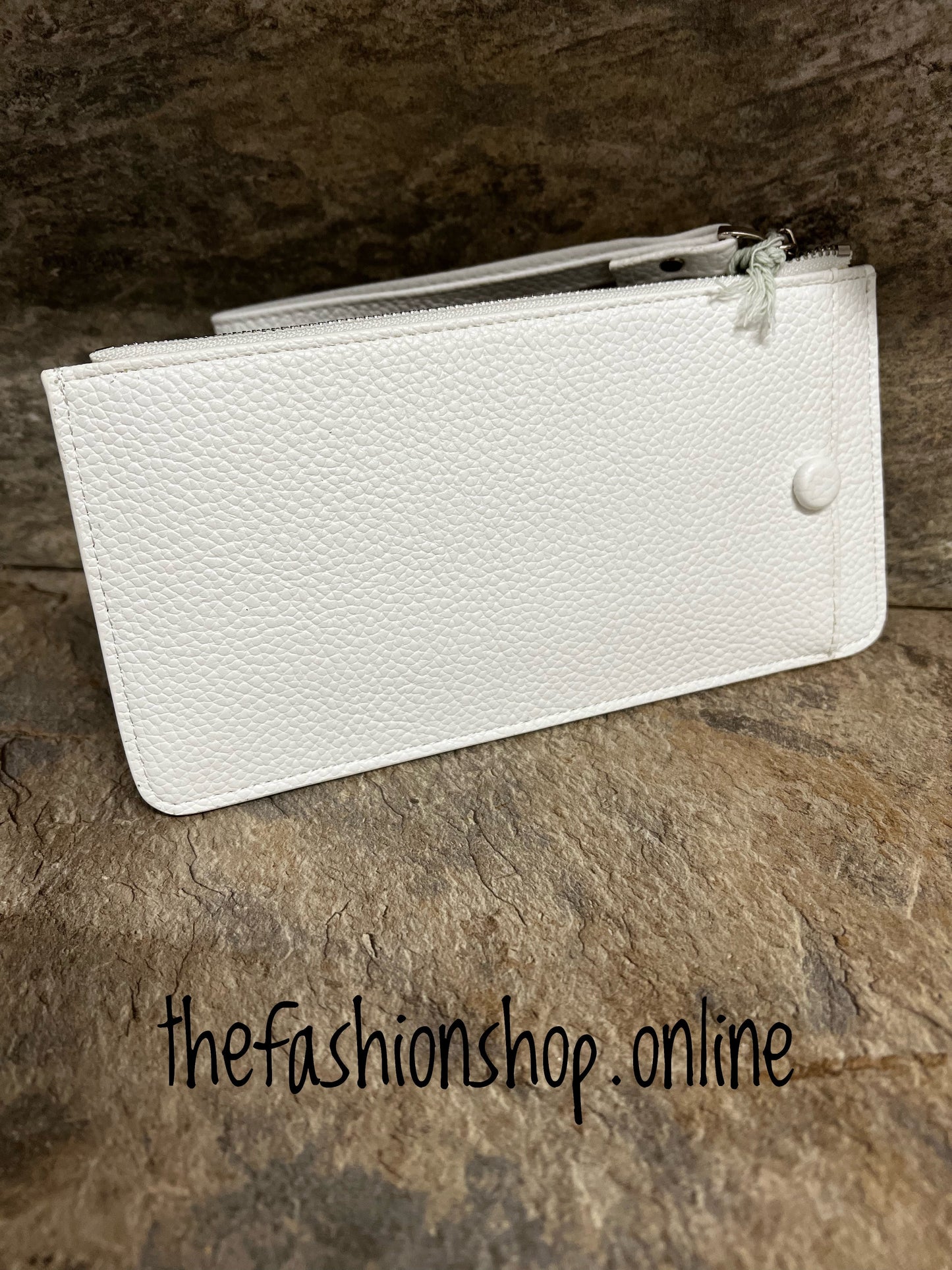 Red Cuckoo white slim purse
