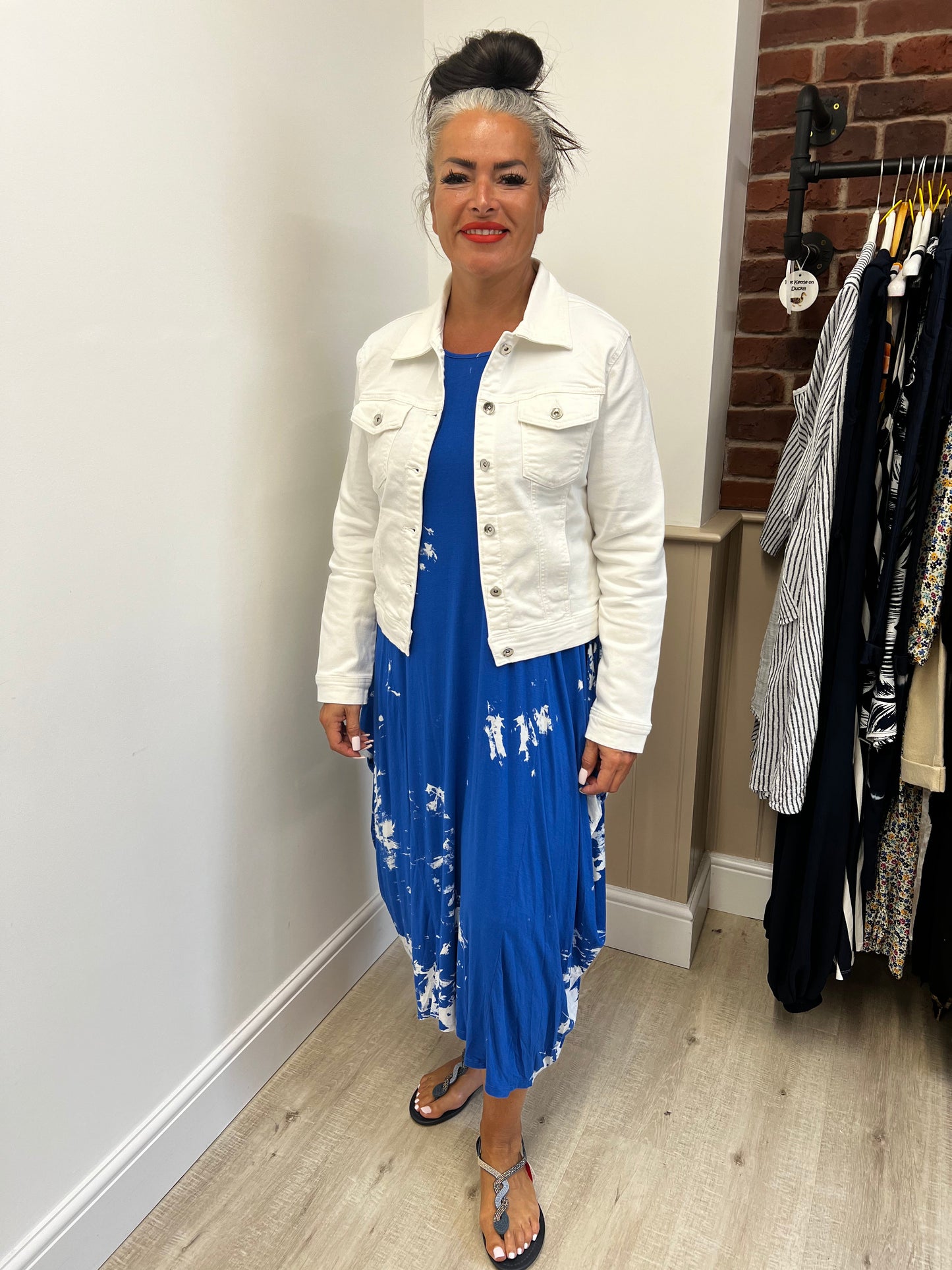 White denim style cotton jacket 8-18
