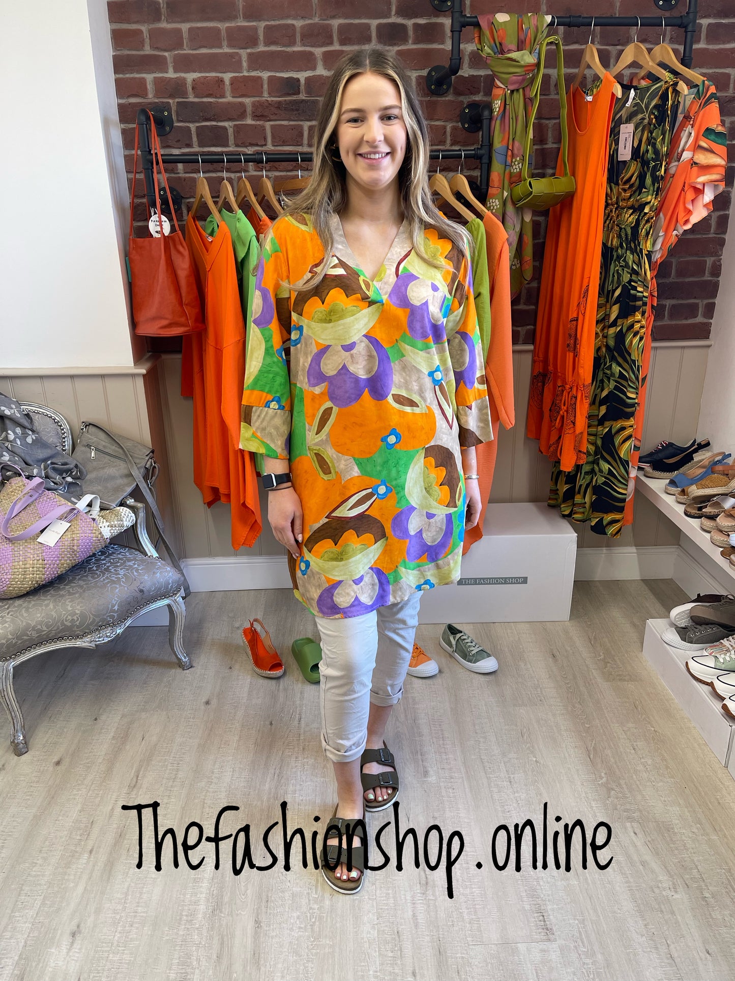 Multicolour abstract tunic 10-14
