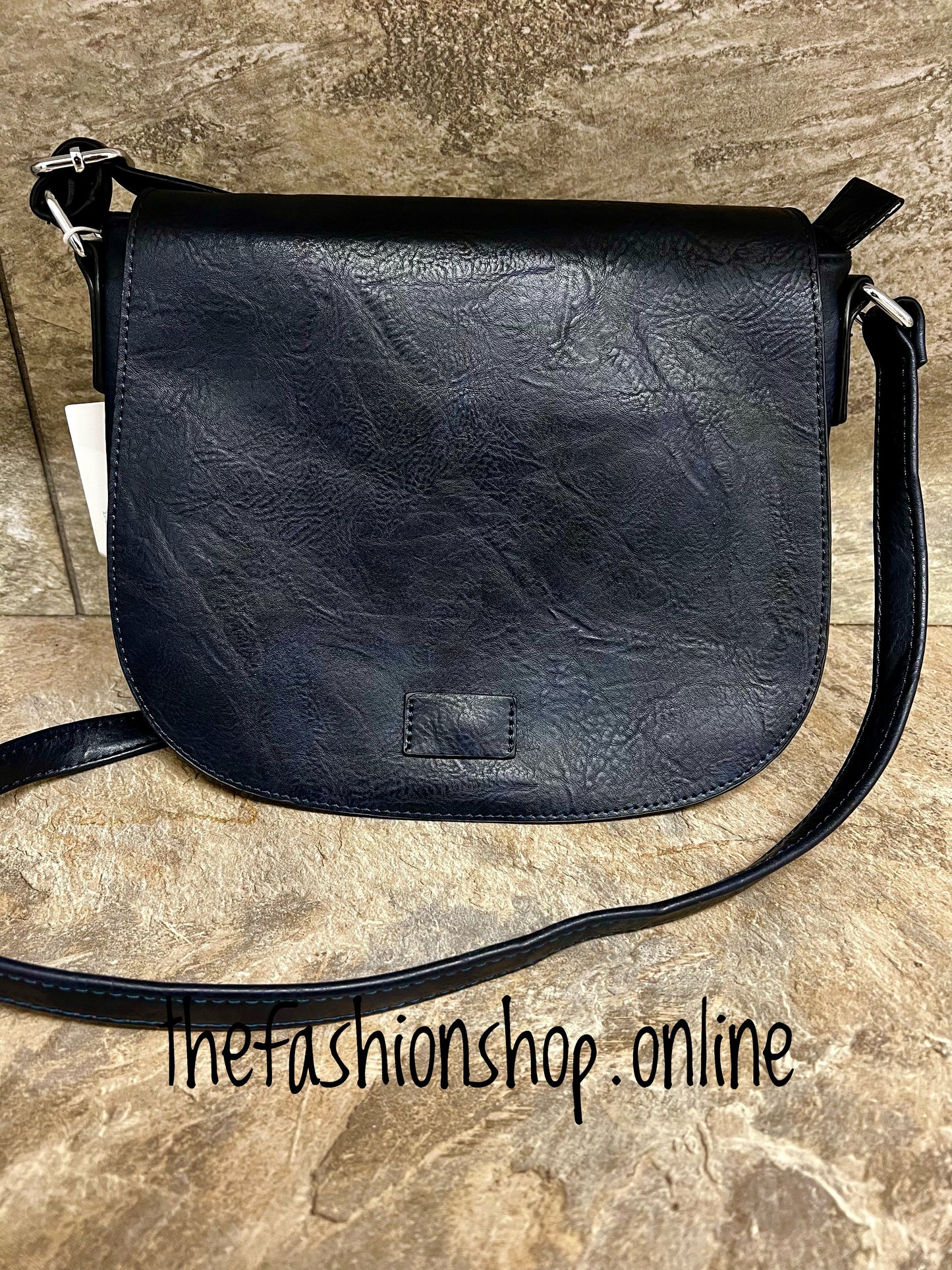 Navy saddle bag