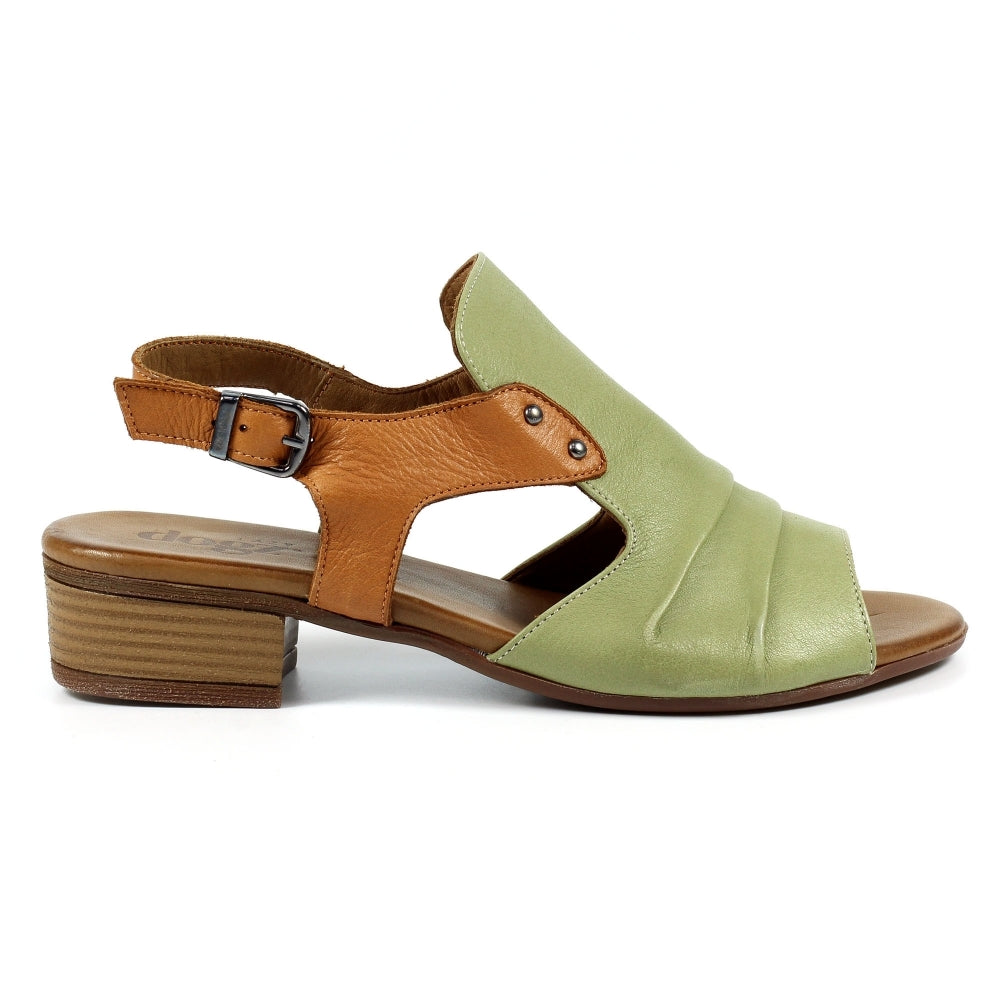 Lunar Jaden khaki and tan leather sandals sizes 4-8