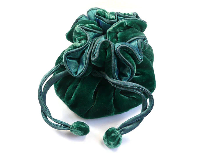 Lua Green Velvet Draw Pull Pouch