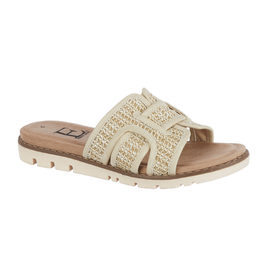 Raphael beige slip on sandal sizes 4-8 (37-41)