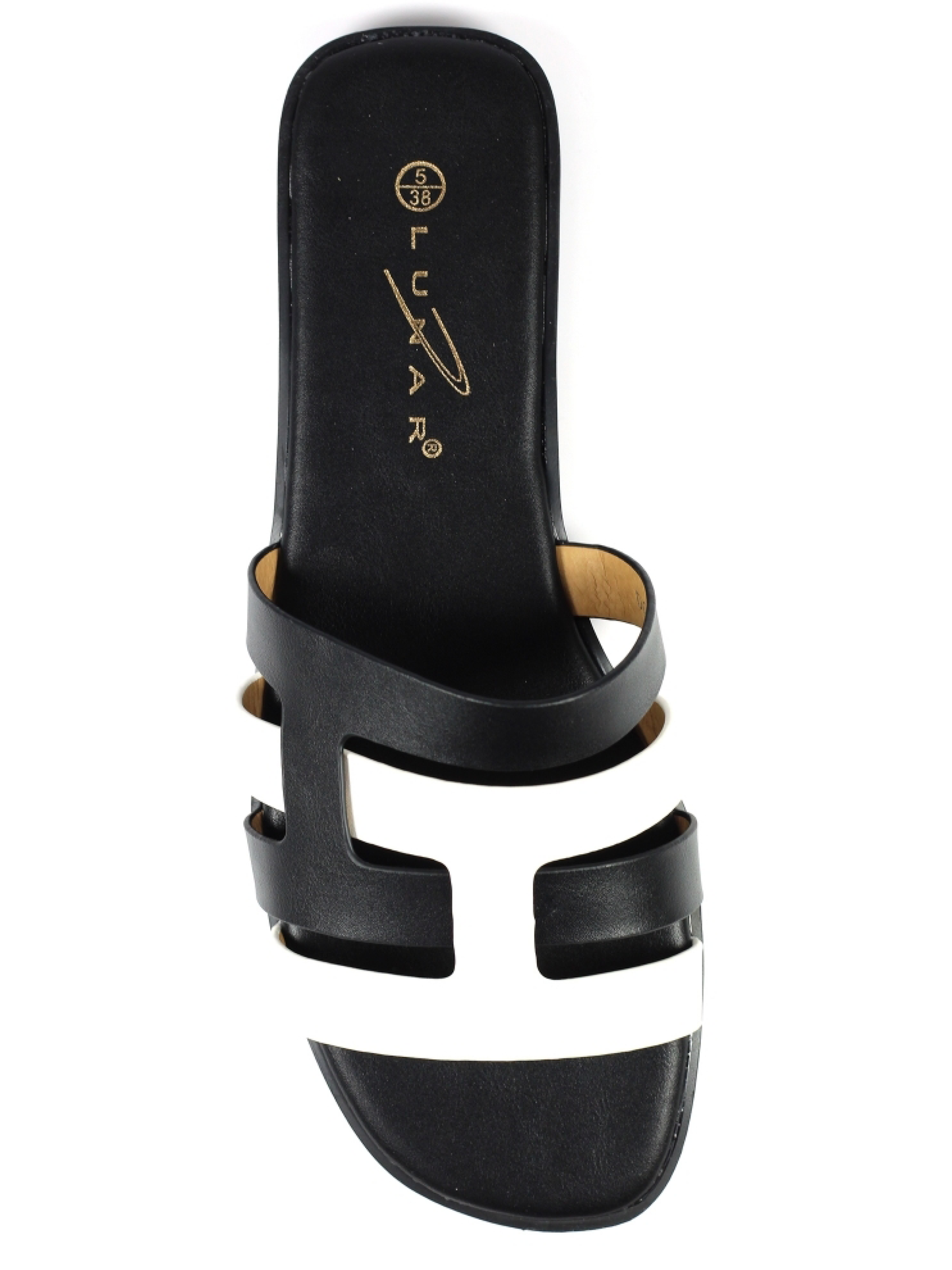 White Lunar Dizzy mule sandals sizes 4-8