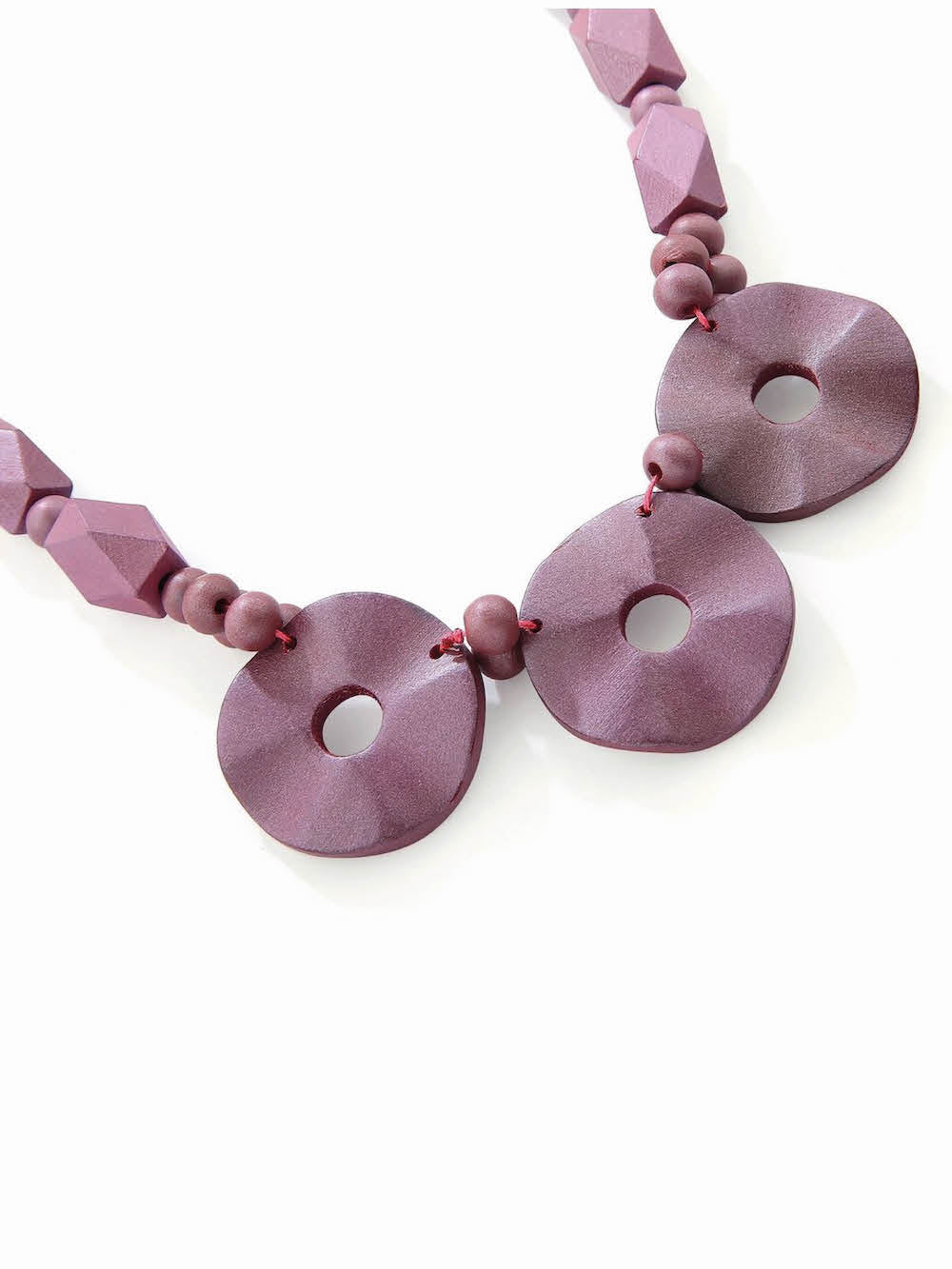 Clover pink abstract pebble necklace