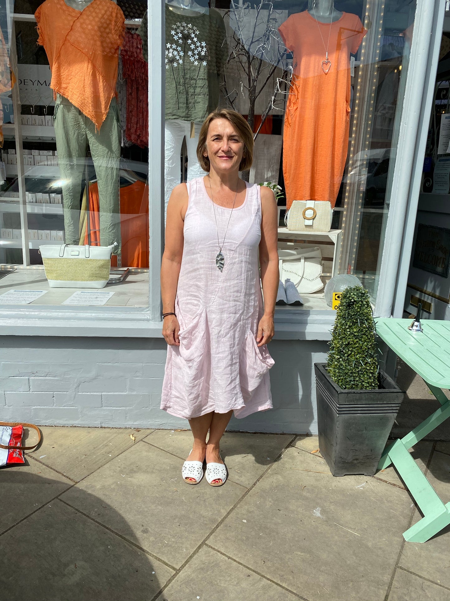 Italian linen dress - White